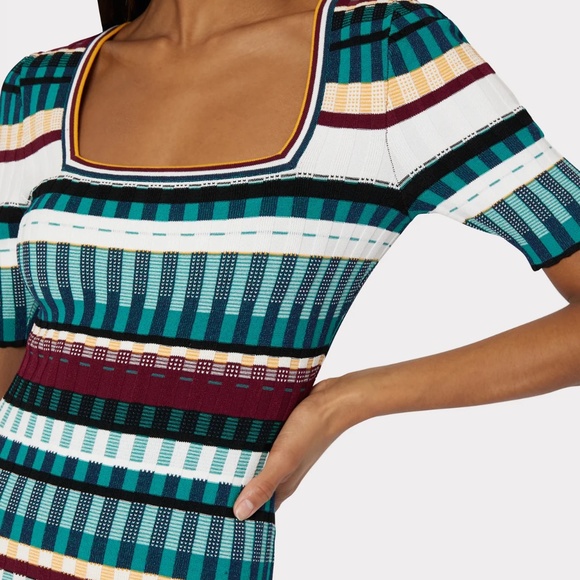 Milly Textured Tech Stripe Dress - Size M - NWT - Picture 1 of 16